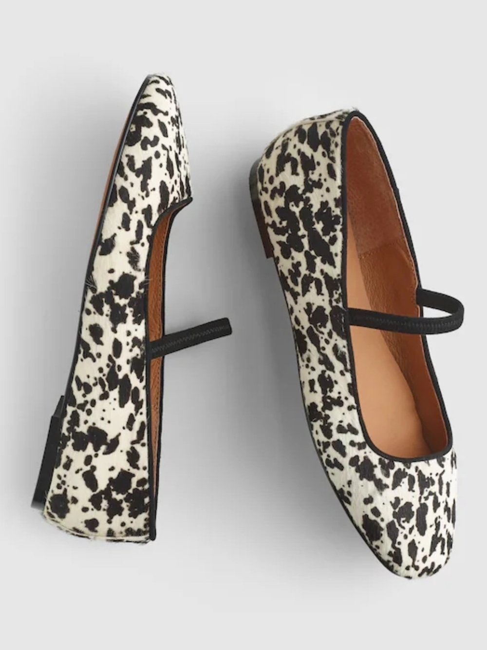 New! Madewell The Greta Ballet Flat in Gazzela Cow Print Calf Hair Leather 10